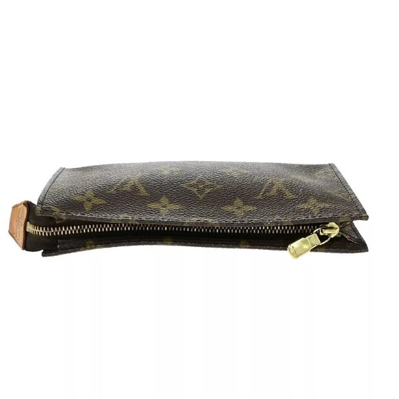 LOUIS VUITTON Logo BUCKET PM Pouch Bag Monogram Leather Brown France 60EE071 - Picture 10 of 13